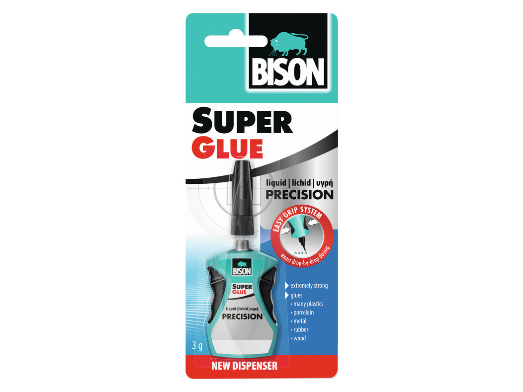 Super Glue Precision 3g carded from Bison.