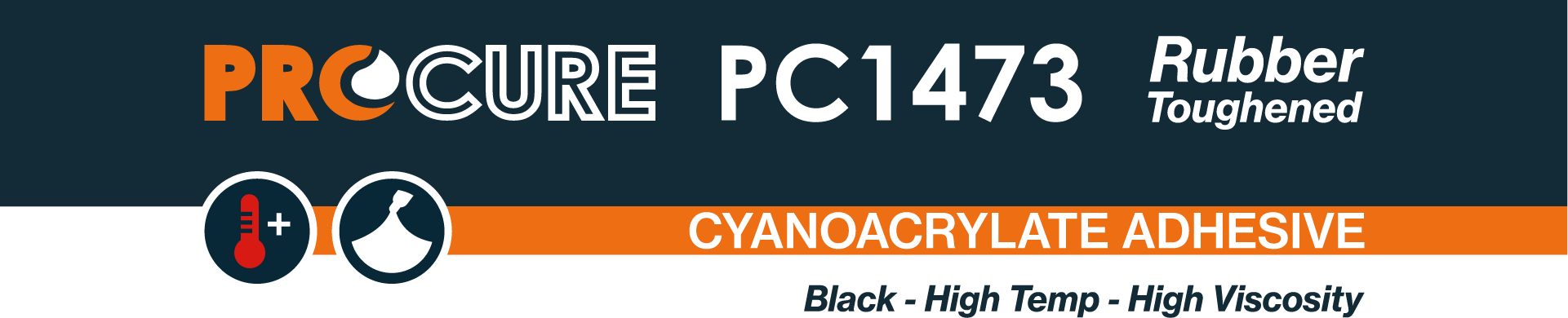 Procure PC1473 Black Rubber Toughened Cyanoacrylate Adhesive.