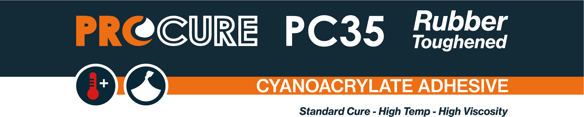 Procure PC35 Rubber Toughened Cyanoacrylate Adhesive.