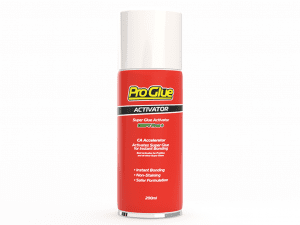 Super glue activator from ProGlue 200ml Aerosol.